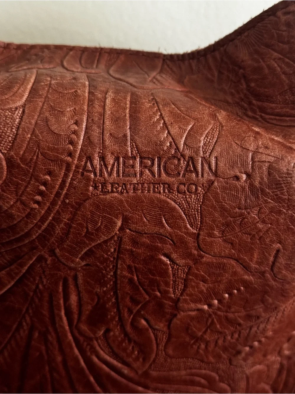 American Leather Co. Leather Embossed Tote Bag